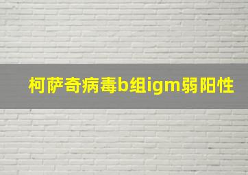 柯萨奇病毒b组igm弱阳性