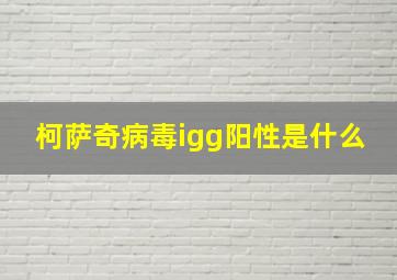 柯萨奇病毒igg阳性是什么