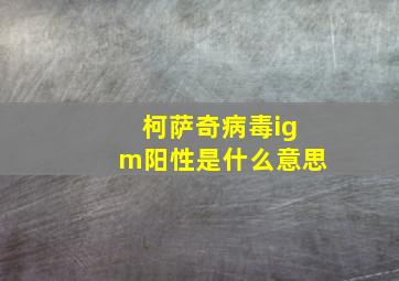 柯萨奇病毒igm阳性是什么意思