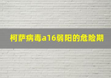 柯萨病毒a16弱阳的危险期