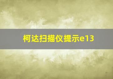 柯达扫描仪提示e13