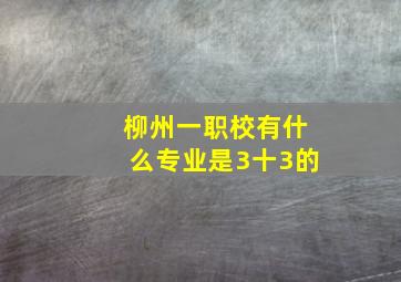 柳州一职校有什么专业是3十3的