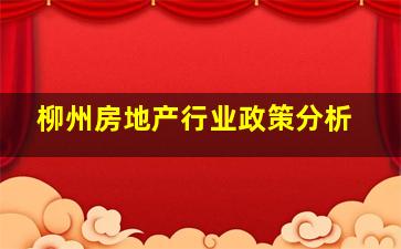 柳州房地产行业政策分析