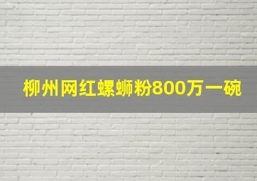 柳州网红螺蛳粉800万一碗