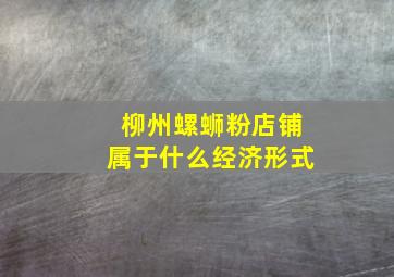 柳州螺蛳粉店铺属于什么经济形式