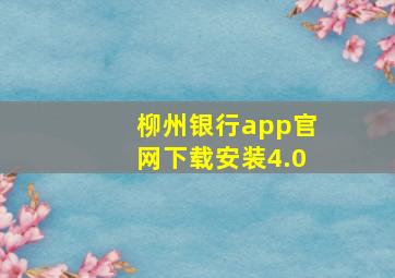 柳州银行app官网下载安装4.0