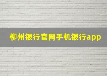 柳州银行官网手机银行app