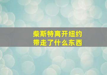 柴斯特离开纽约带走了什么东西