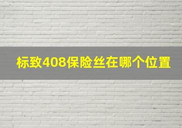 标致408保险丝在哪个位置