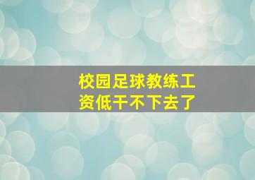 校园足球教练工资低干不下去了