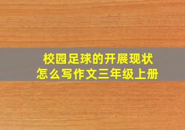 校园足球的开展现状怎么写作文三年级上册