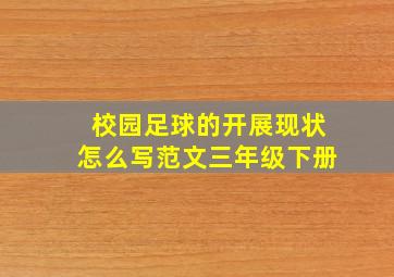 校园足球的开展现状怎么写范文三年级下册