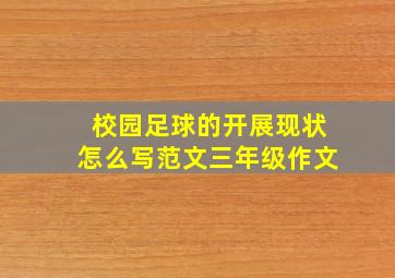 校园足球的开展现状怎么写范文三年级作文