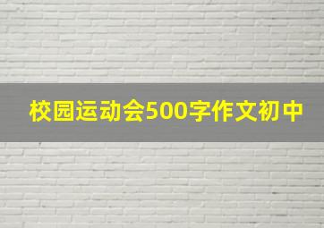 校园运动会500字作文初中