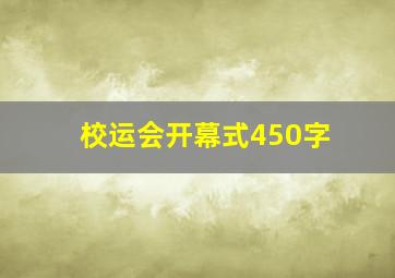 校运会开幕式450字