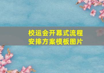 校运会开幕式流程安排方案模板图片