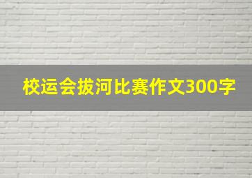 校运会拔河比赛作文300字