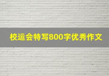 校运会特写800字优秀作文