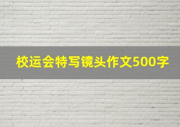 校运会特写镜头作文500字