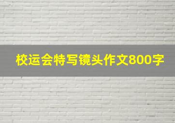 校运会特写镜头作文800字