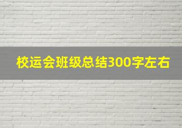 校运会班级总结300字左右