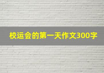 校运会的第一天作文300字