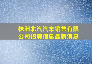 株洲北汽汽车销售有限公司招聘信息最新消息