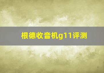 根德收音机g11评测