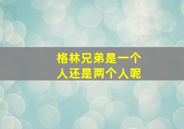 格林兄弟是一个人还是两个人呢