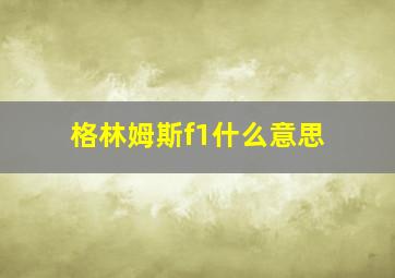 格林姆斯f1什么意思