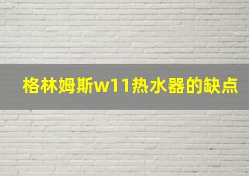 格林姆斯w11热水器的缺点