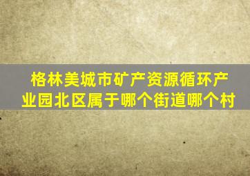 格林美城市矿产资源循环产业园北区属于哪个街道哪个村