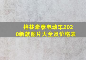 格林豪泰电动车2020新款图片大全及价格表