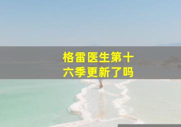 格雷医生第十六季更新了吗