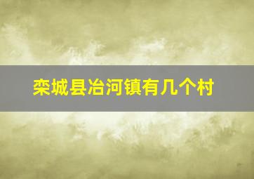 栾城县冶河镇有几个村