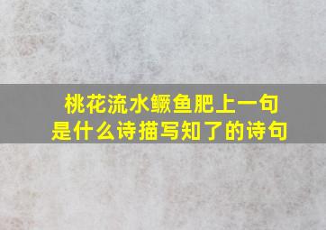 桃花流水鳜鱼肥上一句是什么诗描写知了的诗句