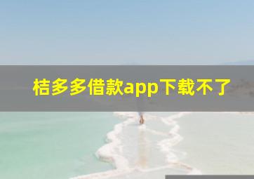 桔多多借款app下载不了