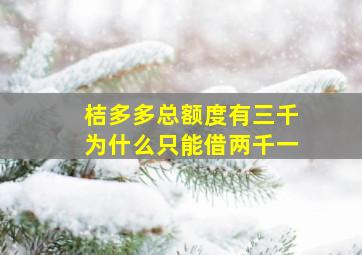 桔多多总额度有三千为什么只能借两千一