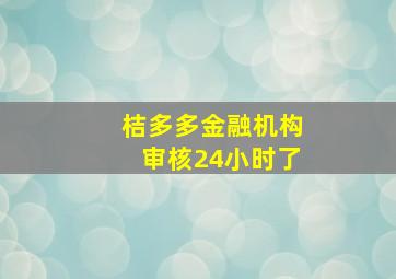 桔多多金融机构审核24小时了