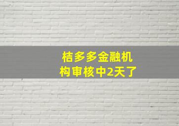 桔多多金融机构审核中2天了