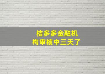 桔多多金融机构审核中三天了