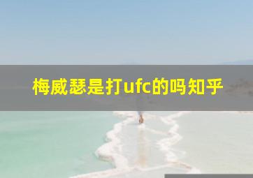 梅威瑟是打ufc的吗知乎