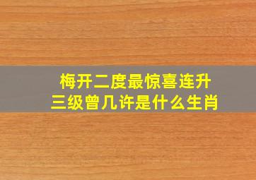 梅开二度最惊喜连升三级曾几许是什么生肖