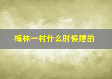 梅林一村什么时候建的