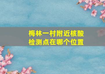 梅林一村附近核酸检测点在哪个位置