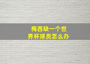 梅西缺一个世界杯球员怎么办