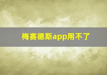 梅赛德斯app用不了