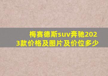 梅赛德斯suv奔驰2023款价格及图片及价位多少