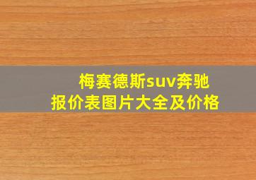 梅赛德斯suv奔驰报价表图片大全及价格