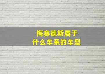 梅赛德斯属于什么车系的车型